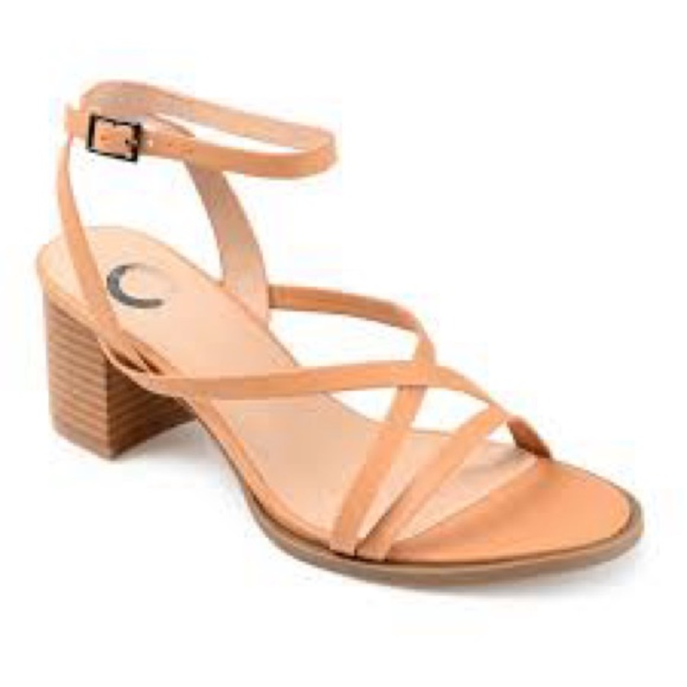 Women’s Journee Collection Anika Tan Dress Strappy Heel Sandals Size 7.5 US!